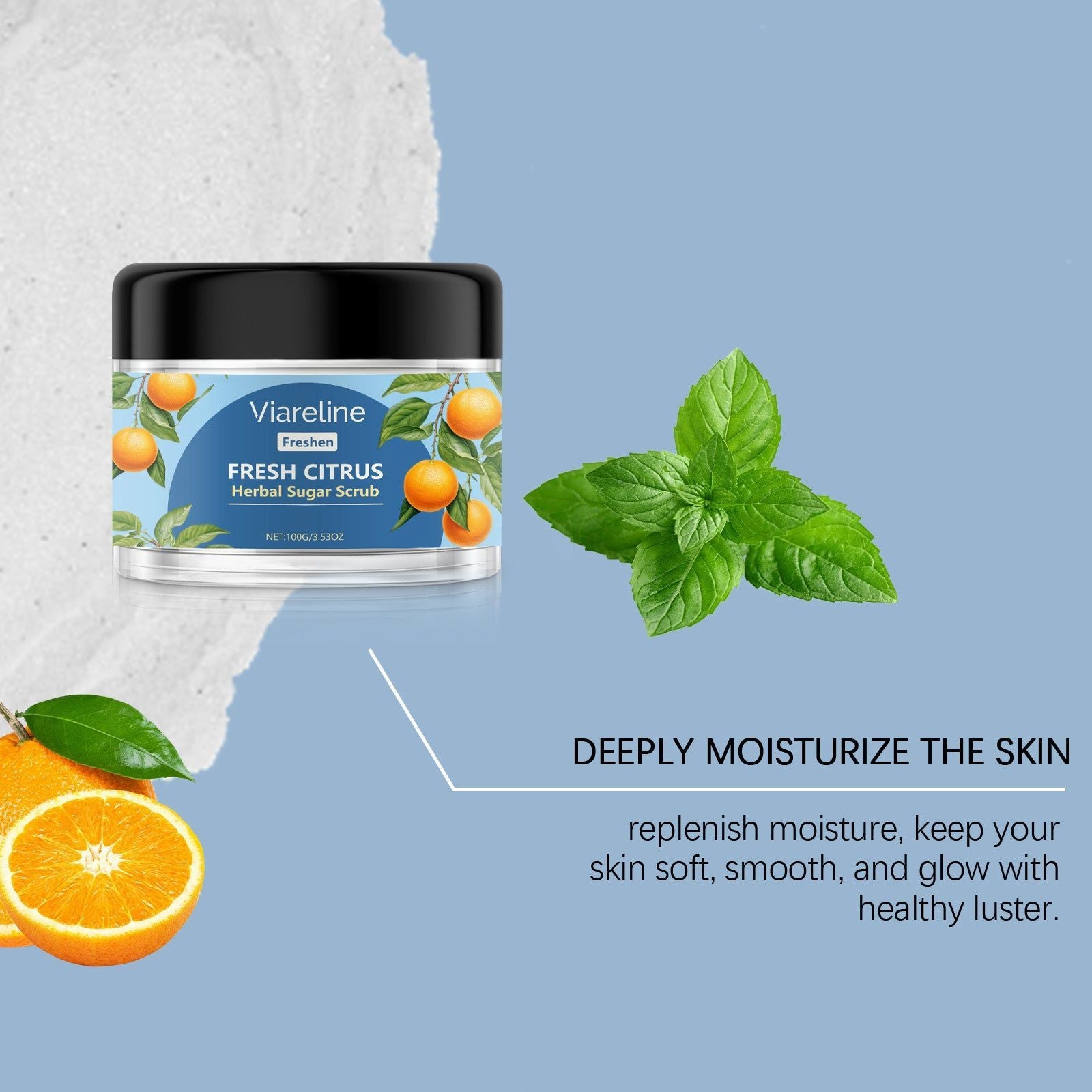 Citrus Body Scrub, Daily Body Cleansing, Exfoliating, Moisturizing, Hydrating, Smooth Skin ,100g