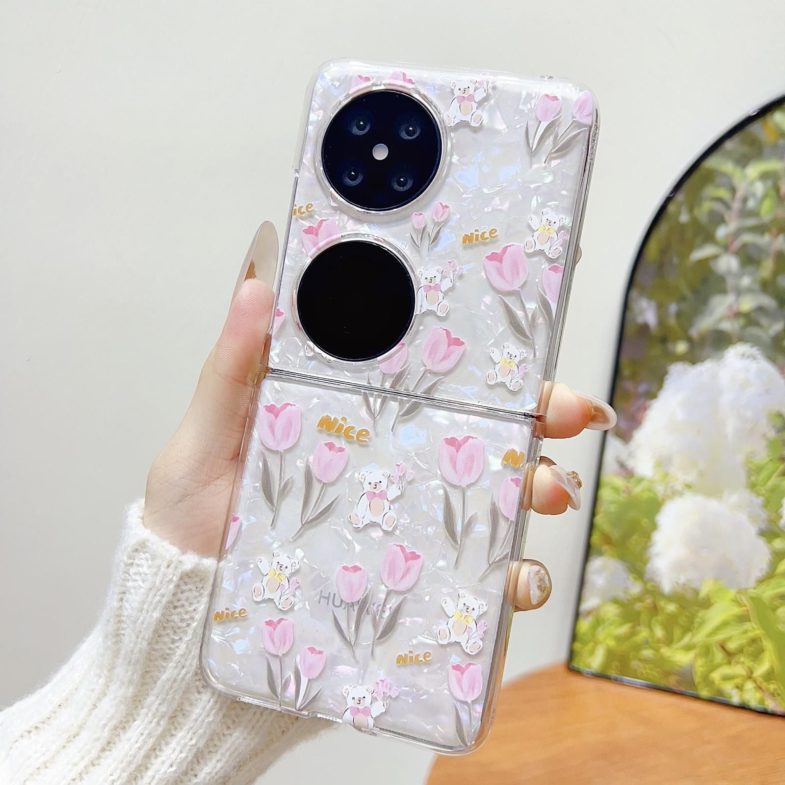 Flower Pattern PC Case For Huawei P50 Pocket