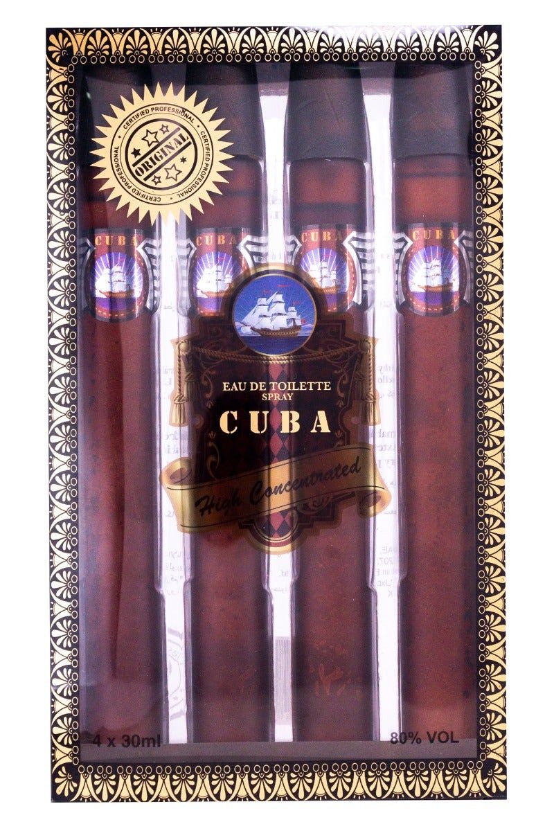 Cuba Cigar Spray Perfume Set, 4 Pieces, 30ml