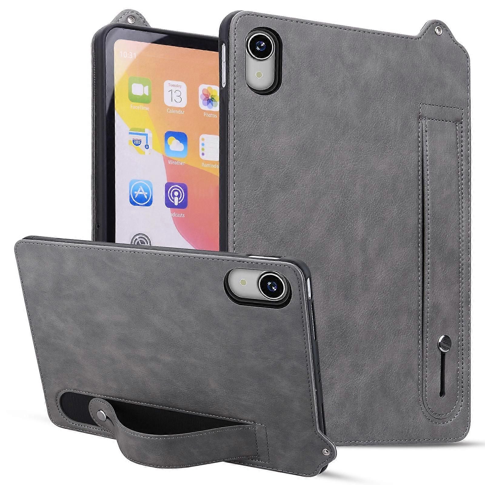 Kickstand Leather Case with Hand Strap for Lenovo Tab P11