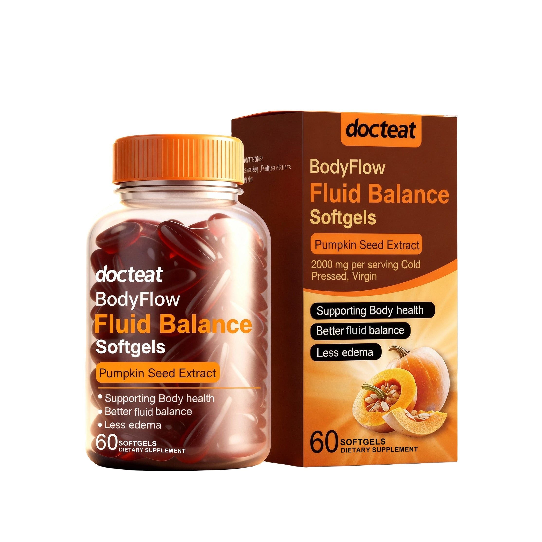 Boost Body Care with Pumpkin Seed Oil, Vitality Support, Natural Edema Relief ,60 softgels