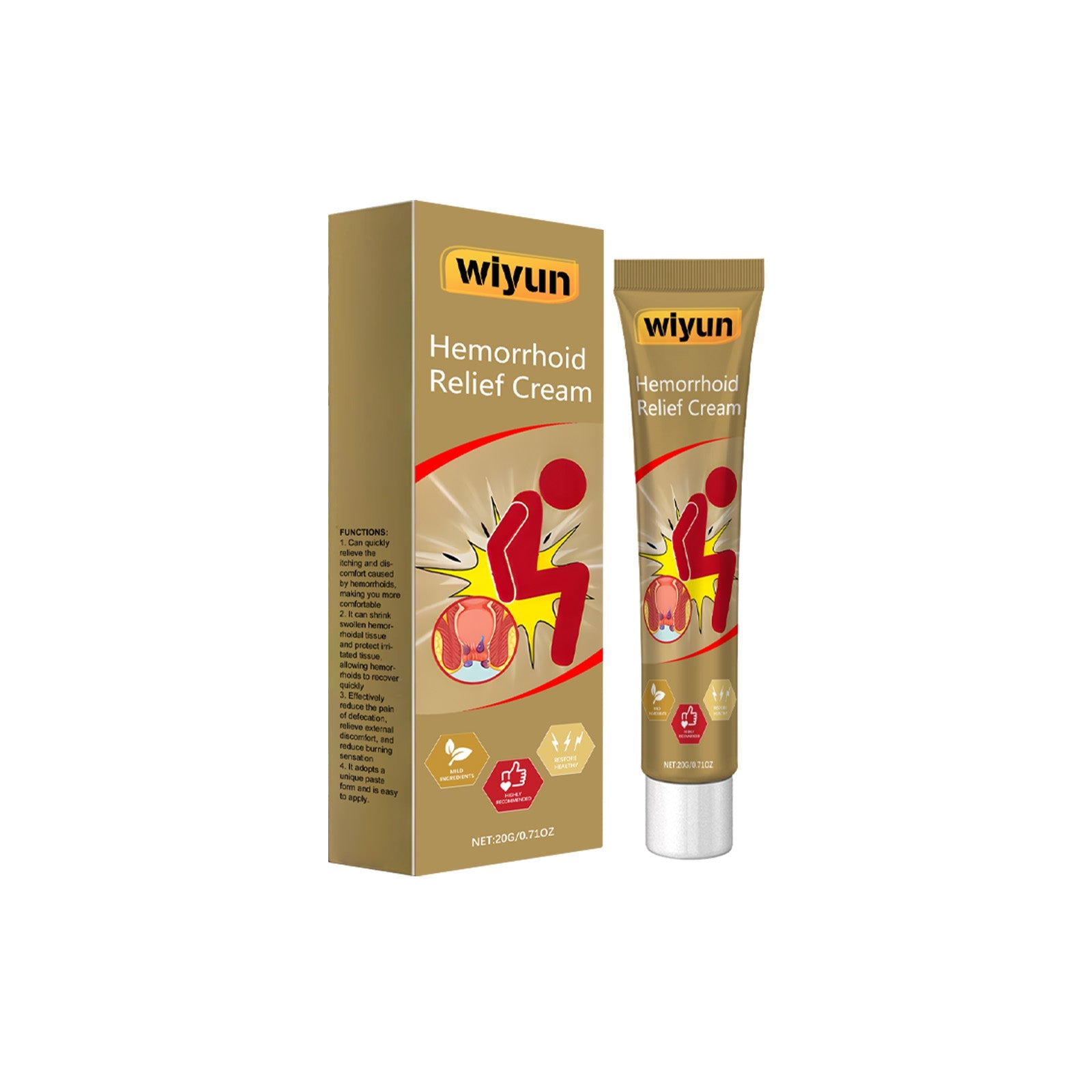 Herbal Body Care Soothing Cream for Hemorrhoids, Natural Relief, Gentle & Long-Lasting ,20g