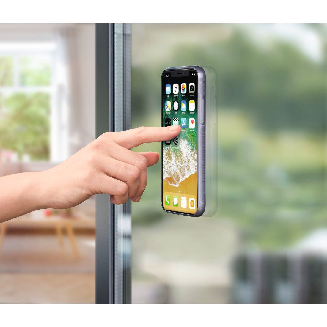 HAMA 181603 "Sticky" Cover for Apple iPhone X/Xs, transparent/grey