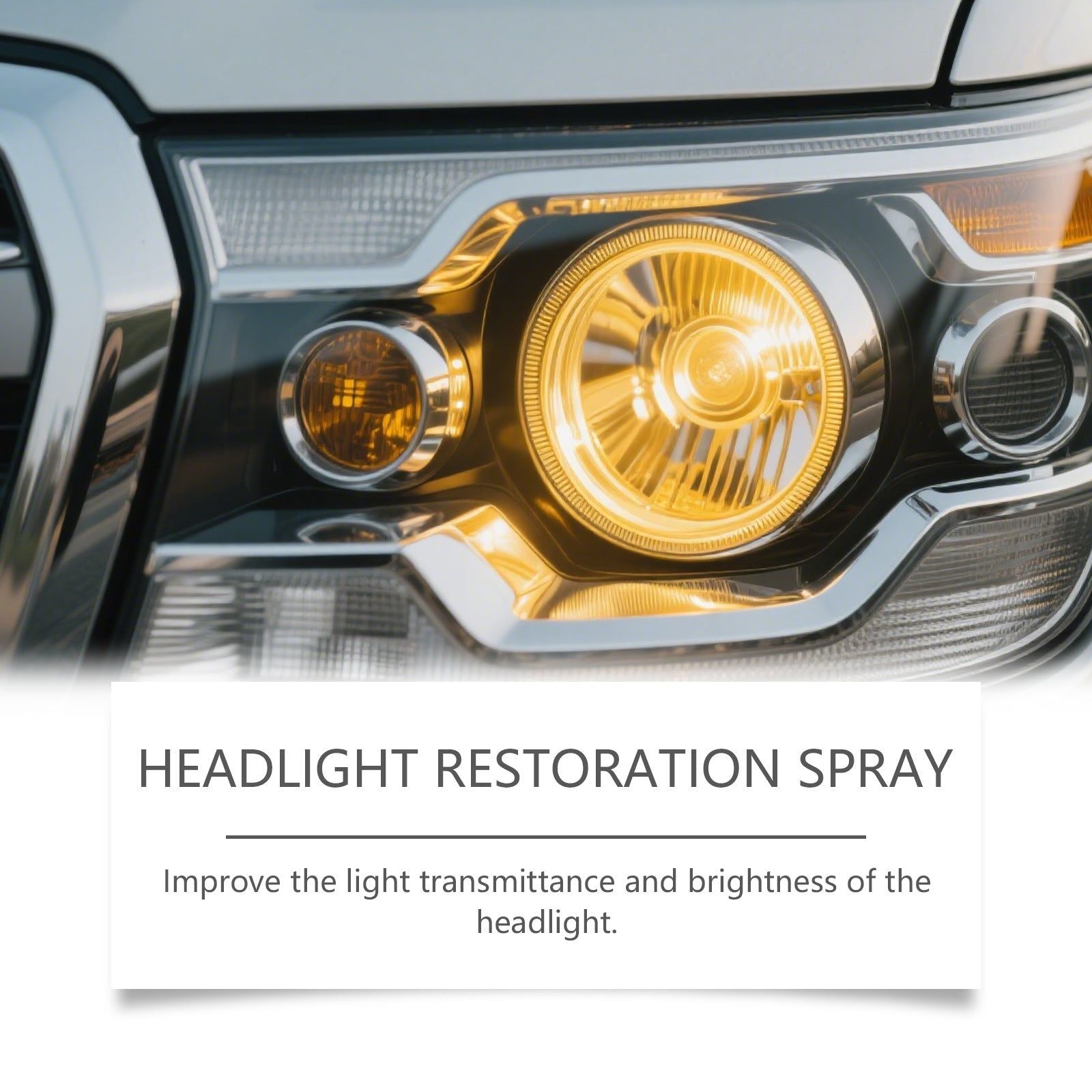 Car Headlamp Care Spray, Restores Shine, Enhances Vehicle Appearance, Long-lasting Car Care Solution ,1set