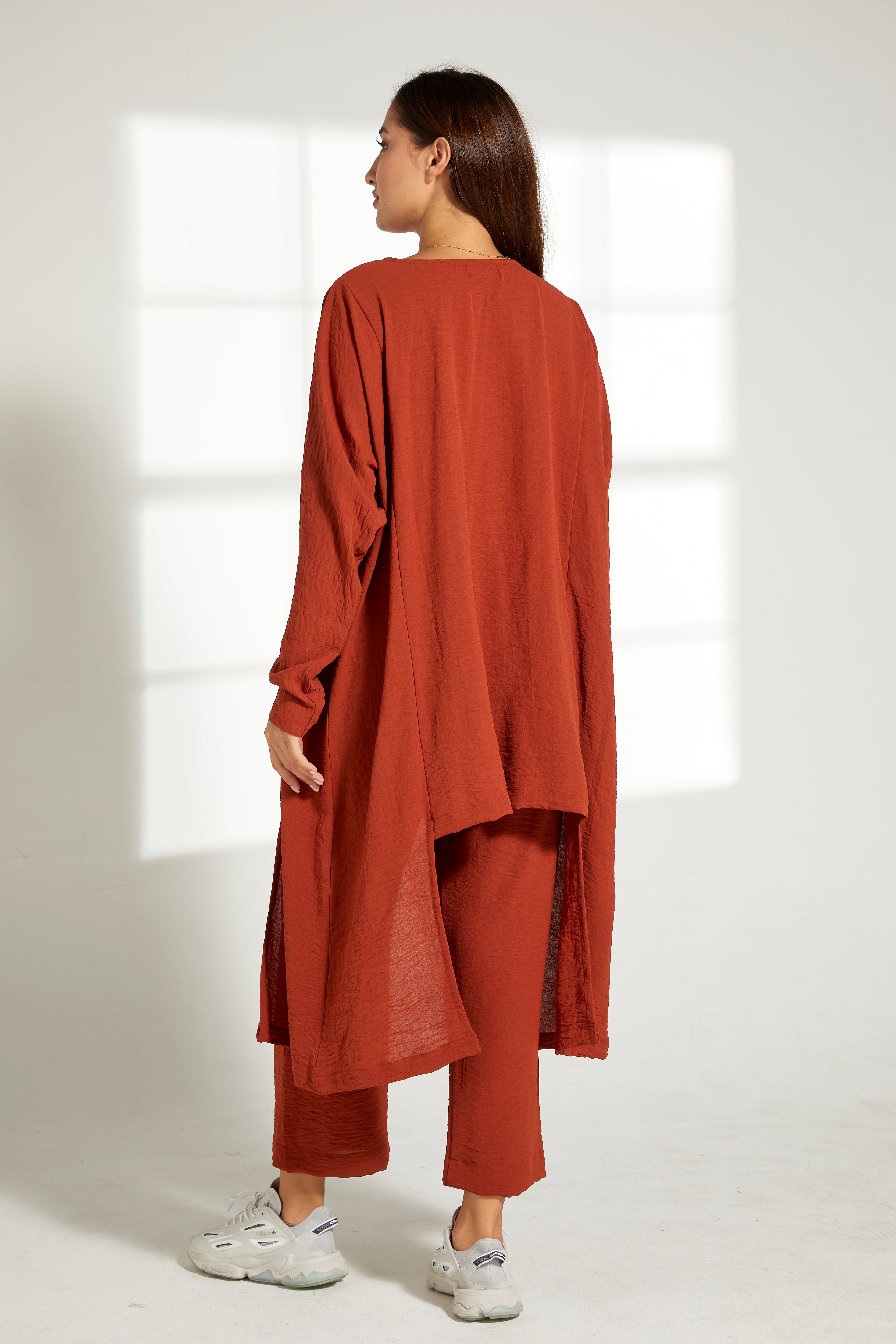 MOiSTREET Orange CEY Fabric Top and Pants Set