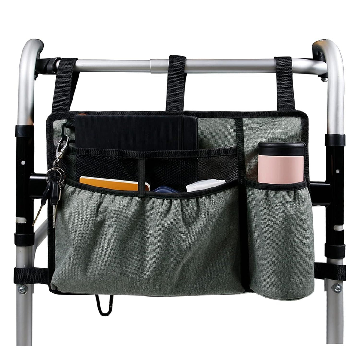 Walker Bag Walker Organizer Pouch Large Capacity Attachments Bags with Cup Holder