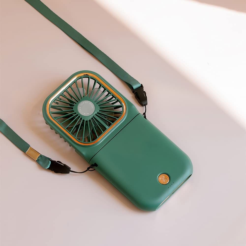 Mini USB Fan Folding Mobile Power Supply Fan Hanging Neck Electric Fan Desktop Phone Holder