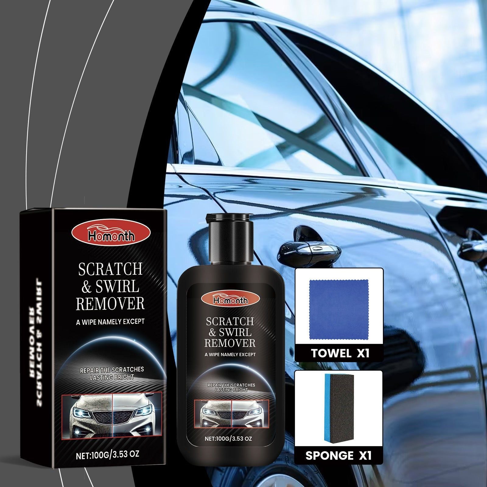 Car Scratch Repair Paste, Easy Car Care, Quick Scratch Fix, Polishing & Maintenance ,1set
