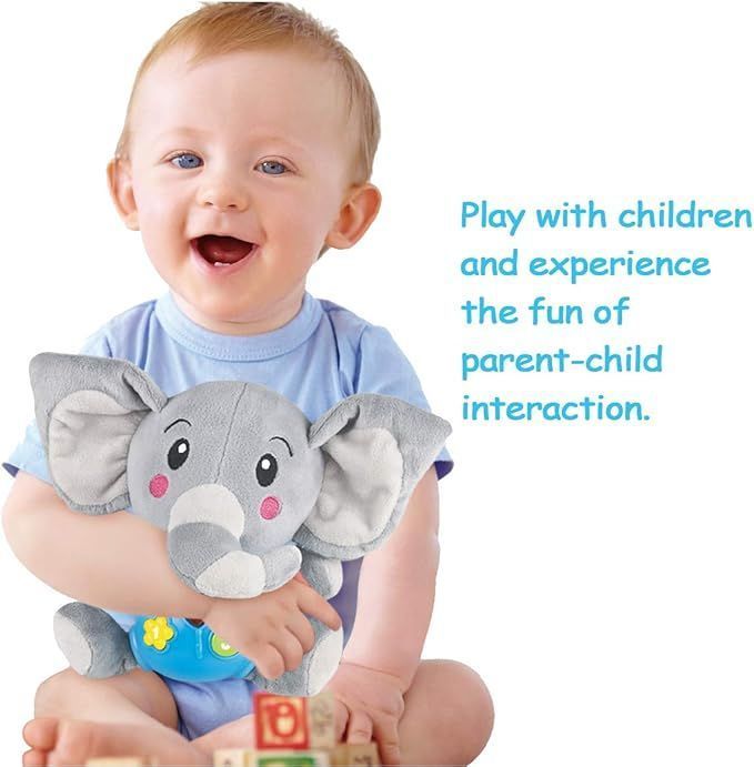 Baby Toy Plush Elephant Doll with Sounds Lights For Babies 6 Months