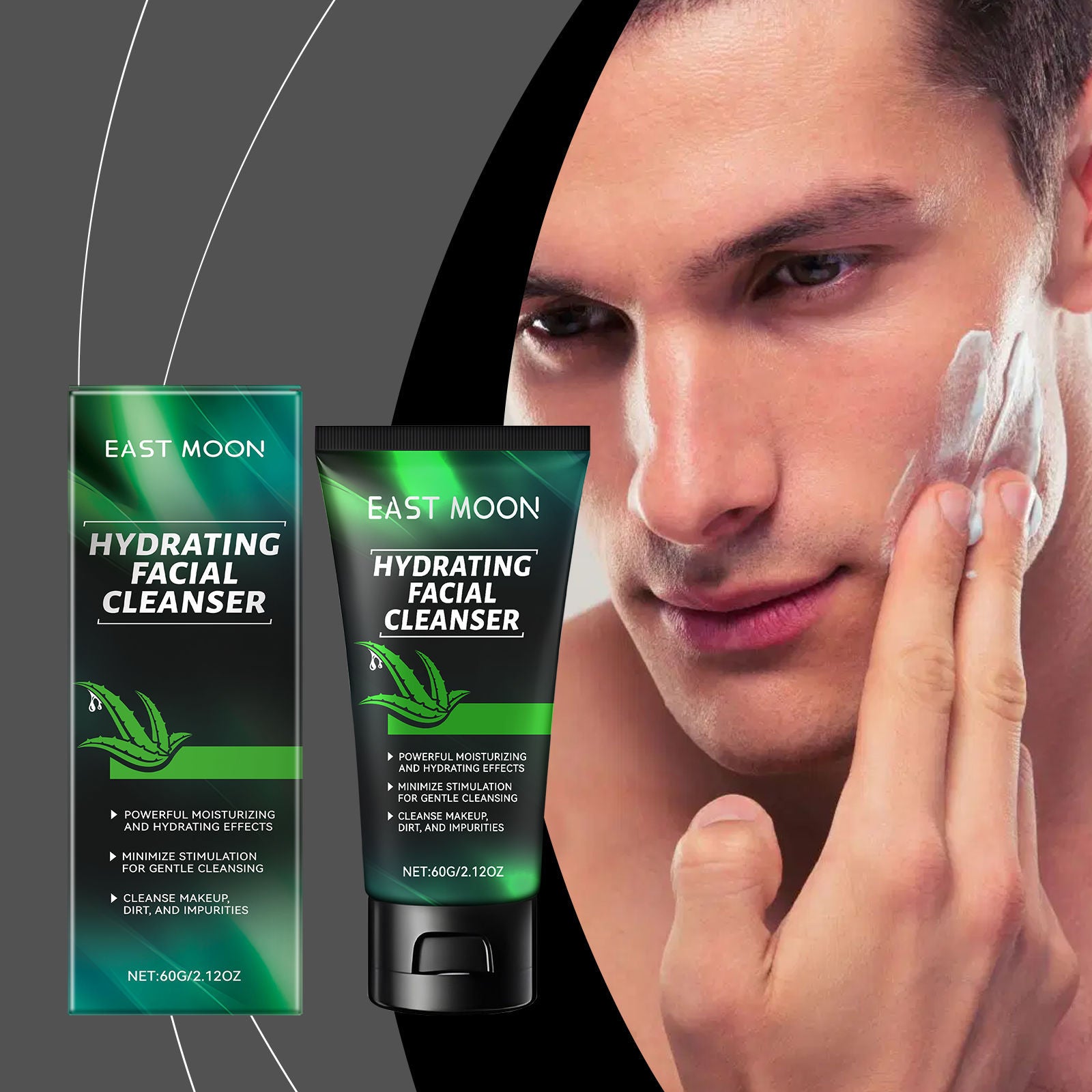 Deep Moisture Facial Cleanser, Hydrating, Gentle, Refreshing, Non-Tightening ,60g