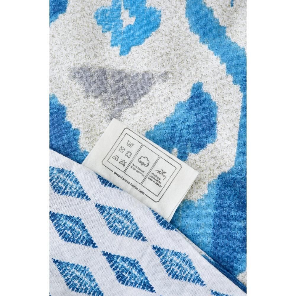 Karaca Home Neos Blue Cotton Double Duvet Cover Bedroom Bed Sheet Pillow Case