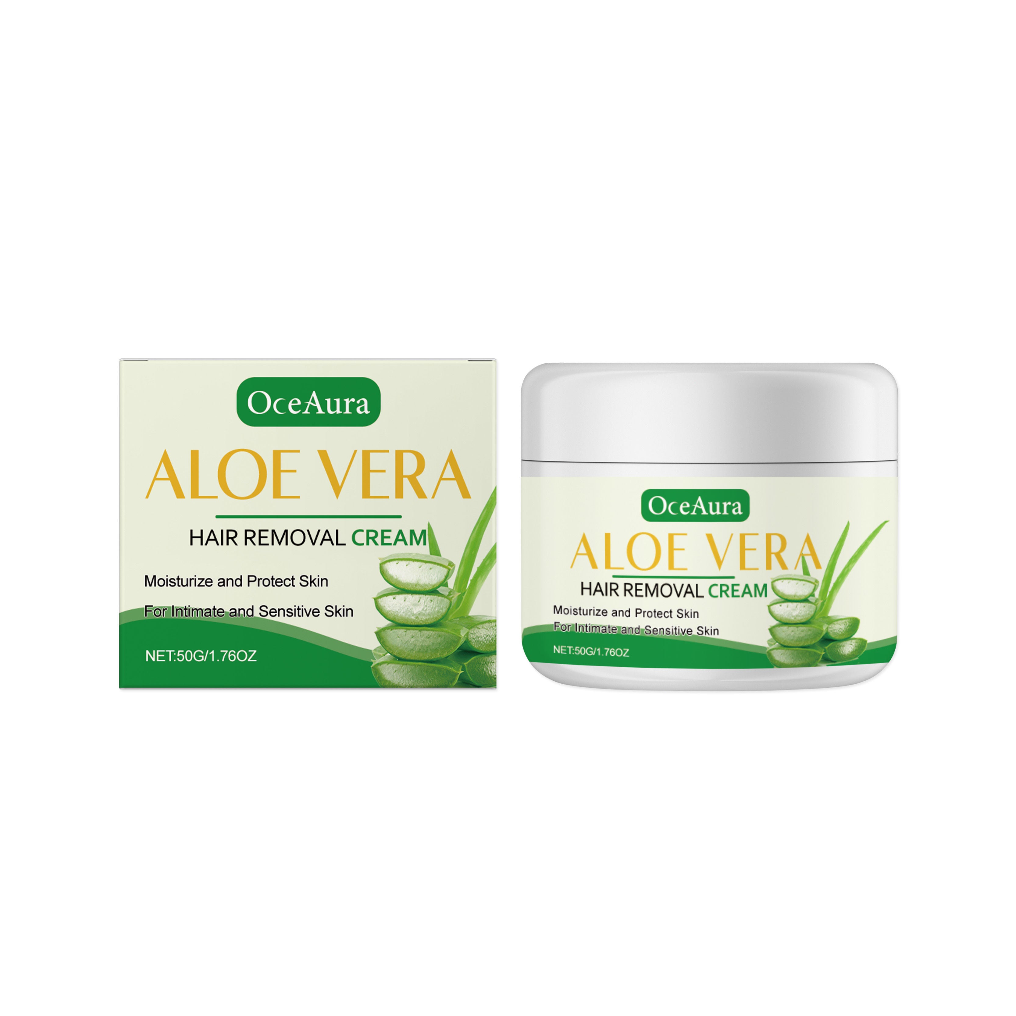 Aloe Vera Hair Removal Cream, Moisturizing, Gentle, Long-Lasting Hair Removal Care ,50g