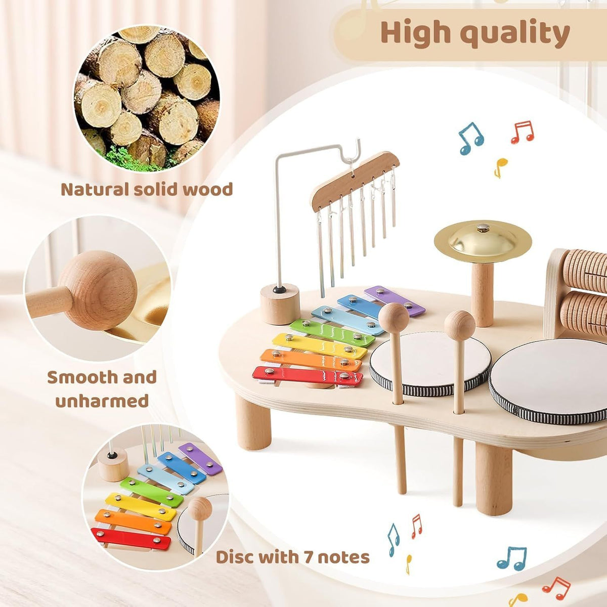 Kids Drum Set Musical Instruments Baby Musical Toy Montessori Drum Kit Birthday Gifts