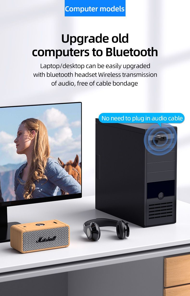 Car Bluetooth Receiver 4 In 1 Wireless Audio Transmitter Adapter For PC TV Car