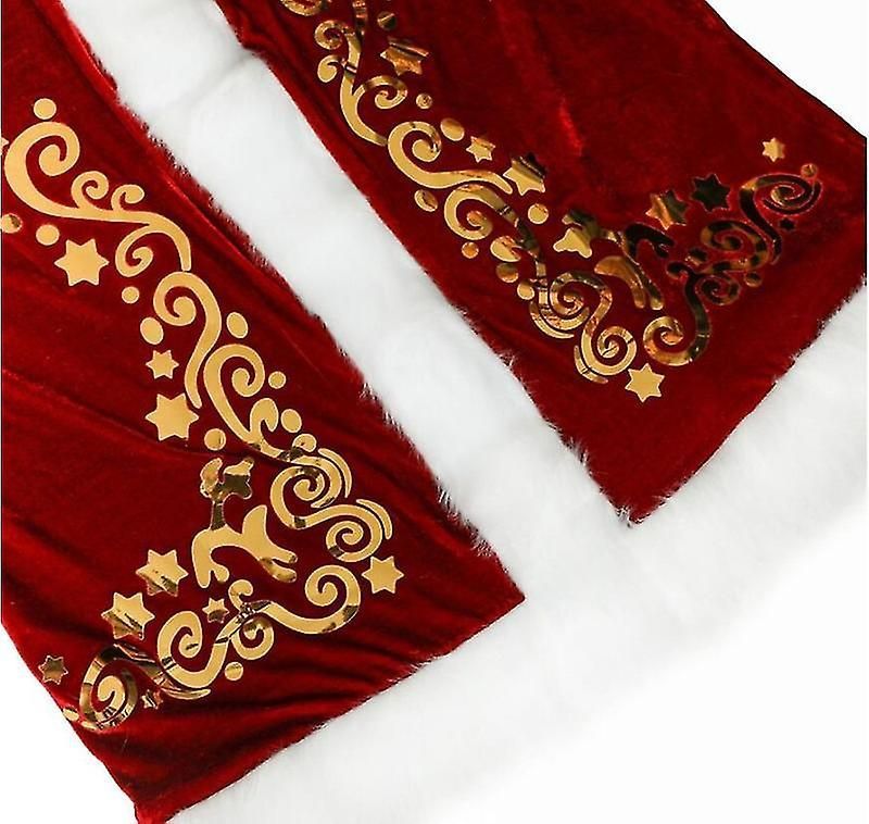 Plus Size Deluxe Velvet Adults Christmas Costume Cosplay Couple Santa Claus Clothes Fancy Dress Xmas Uniform Suit For Men Women