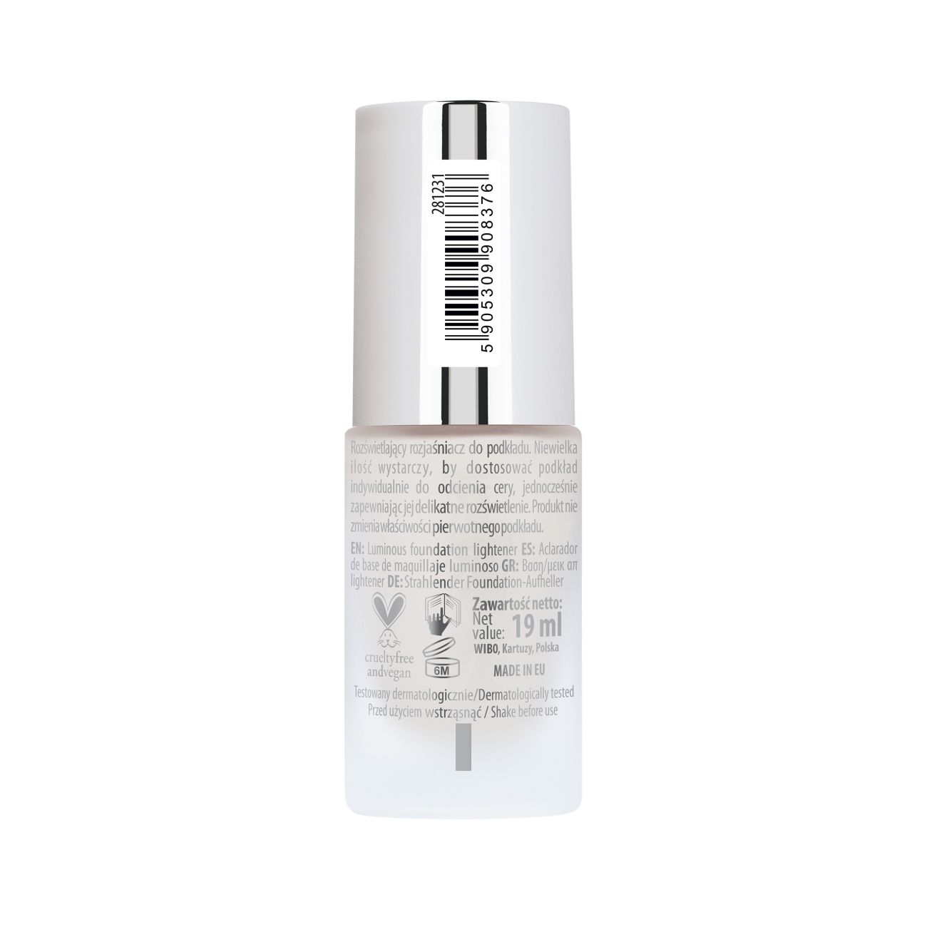 NAM Smart Foundation Lightener, Vegan Foundation Shade Adjuster, 19ml