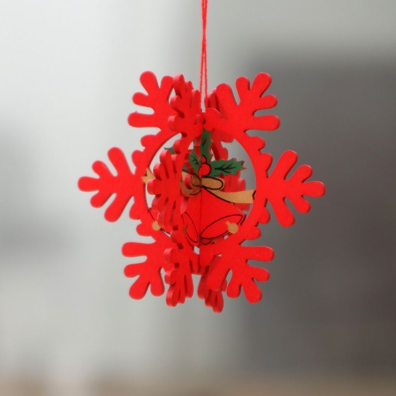 5pcs Christmas Tree Hanging Ornament Xmas Wooden Pendant Home Party Decorations