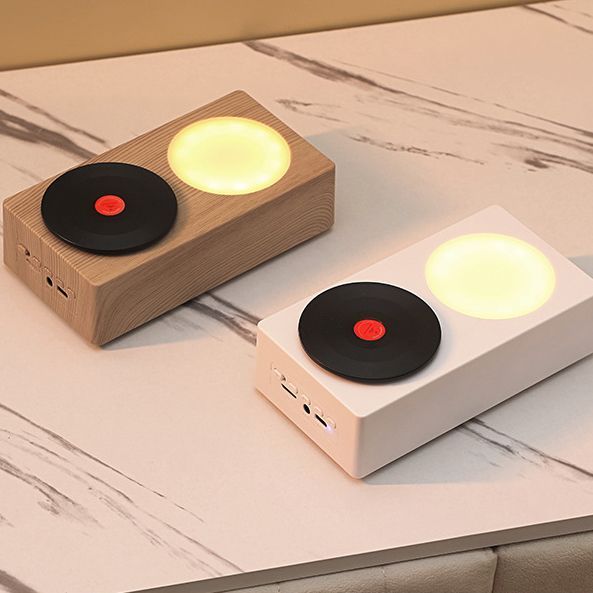 Bluetooth Speaker Retro Record Player Wireless Night Light Creative Gift