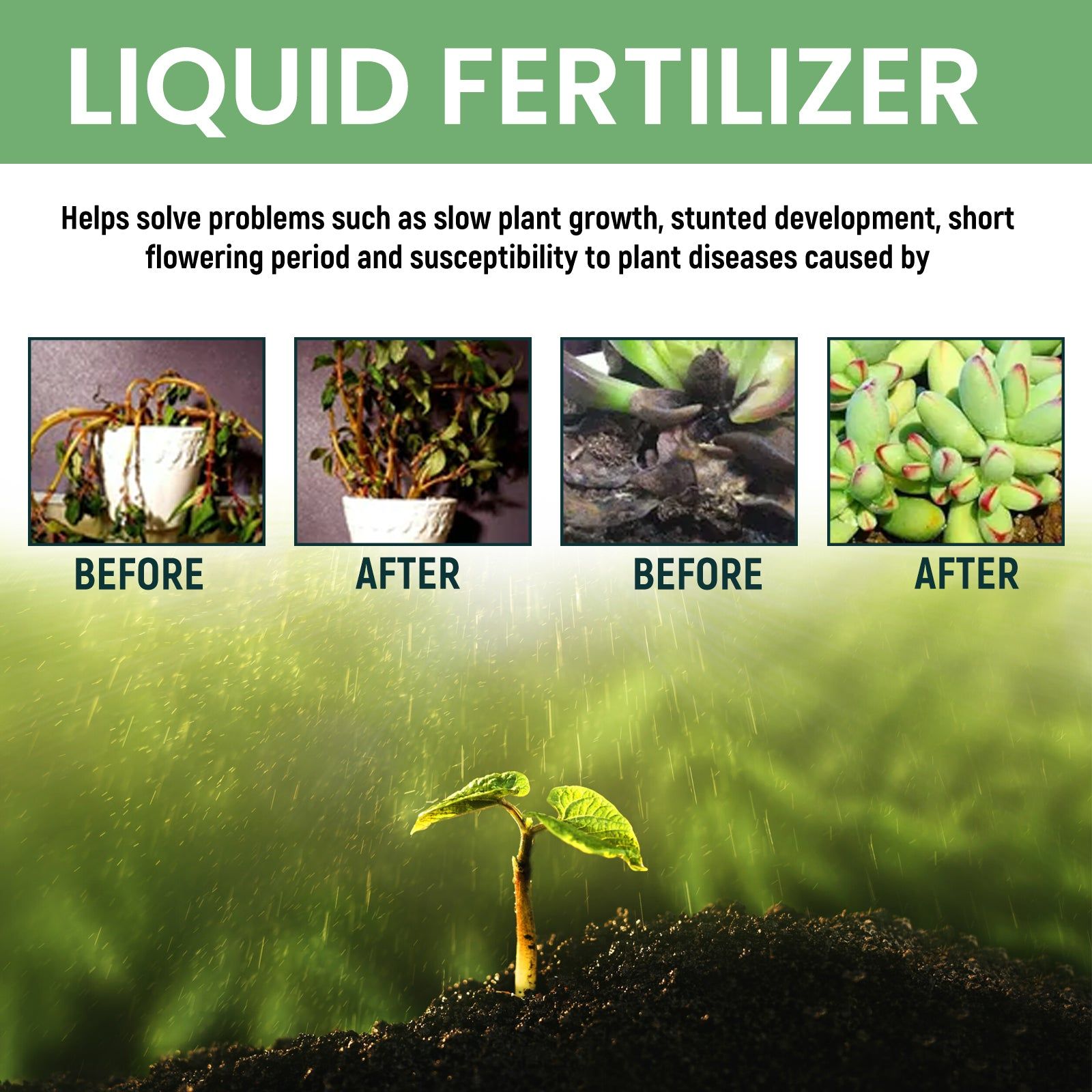 Boost Plant Growth with Green Wood Nutrient Liquid Fertilizer, Trace Elements for Healthy Roots ,38ml*3pcs