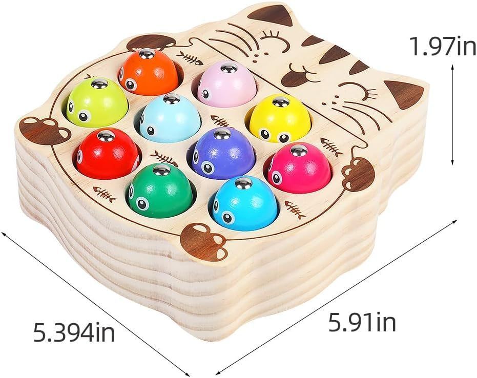 Toddler Montessori Toy Wooden Fishing Game Activity Learning Toy for Kids 1 2 3 Year Old