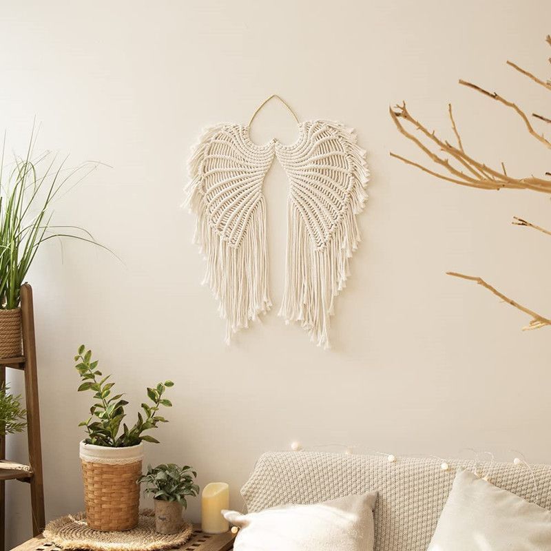 Bohemian Angel Wings Macrame Wall Hanging Woven Tapestry Bedroom Living Decor