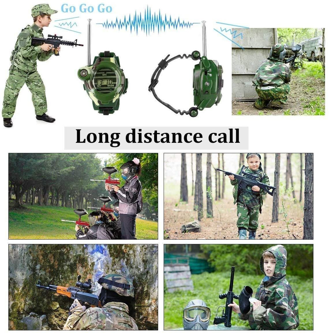 2Pcs Walkie Talkie 7 in 1 Kids Spy Devices Watch Set With Flashlight For Outdoor