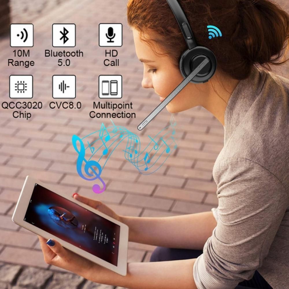Call Center Headset Traffic Bluetooth Headphones With Mic For PC Laptop Office