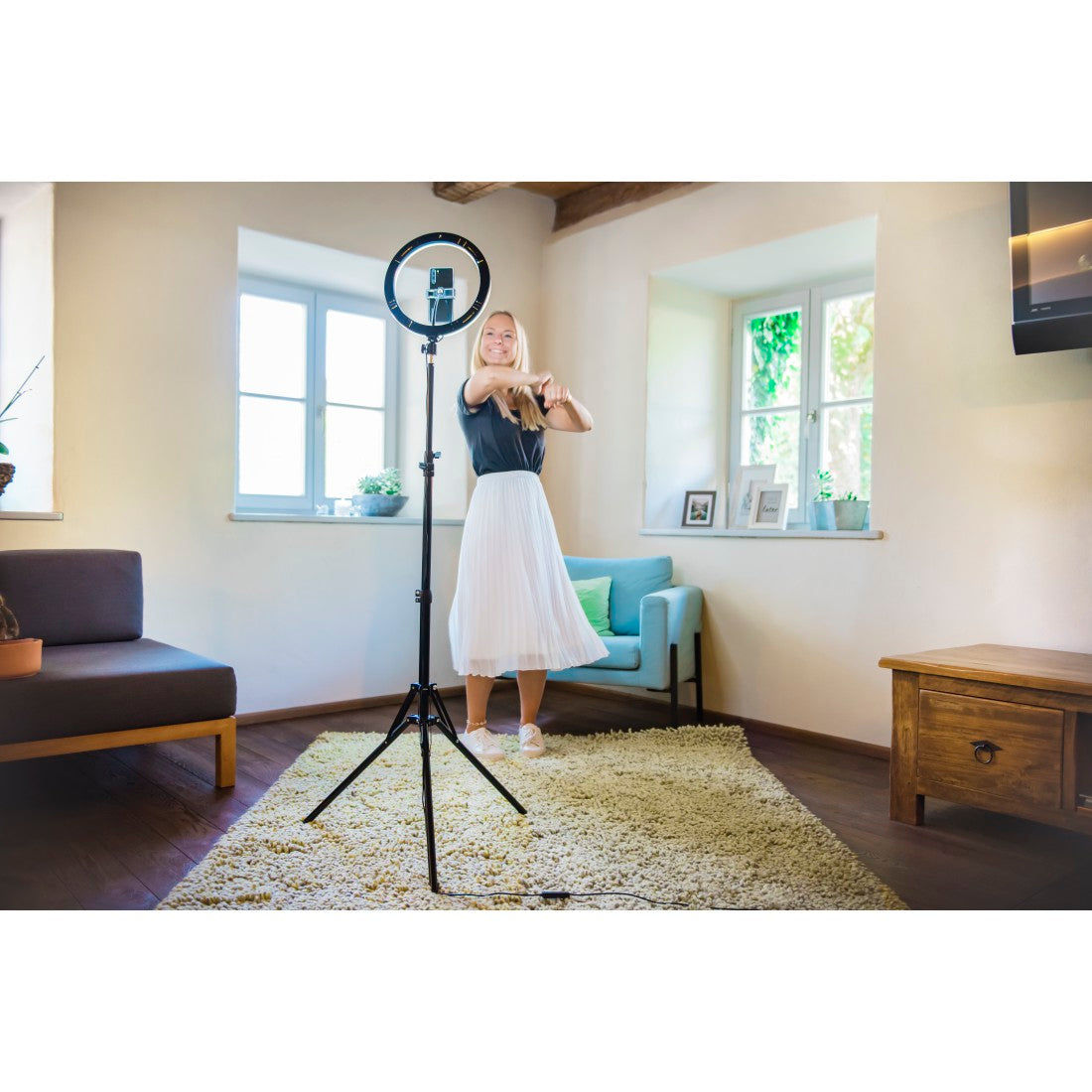 HAMA 4643 SPOTLIGHT 120 LED RING LIGHT,TRIPOD, 12"