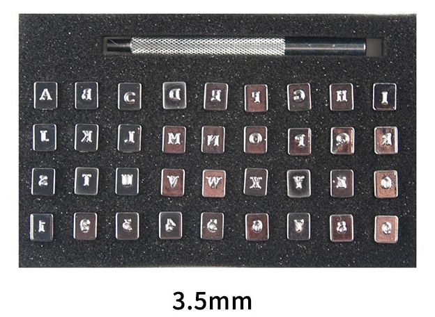 36pcs Leather Stamp Tools Alphabet Letter Number Metal Punch Set Logo Stamp Craft Tool