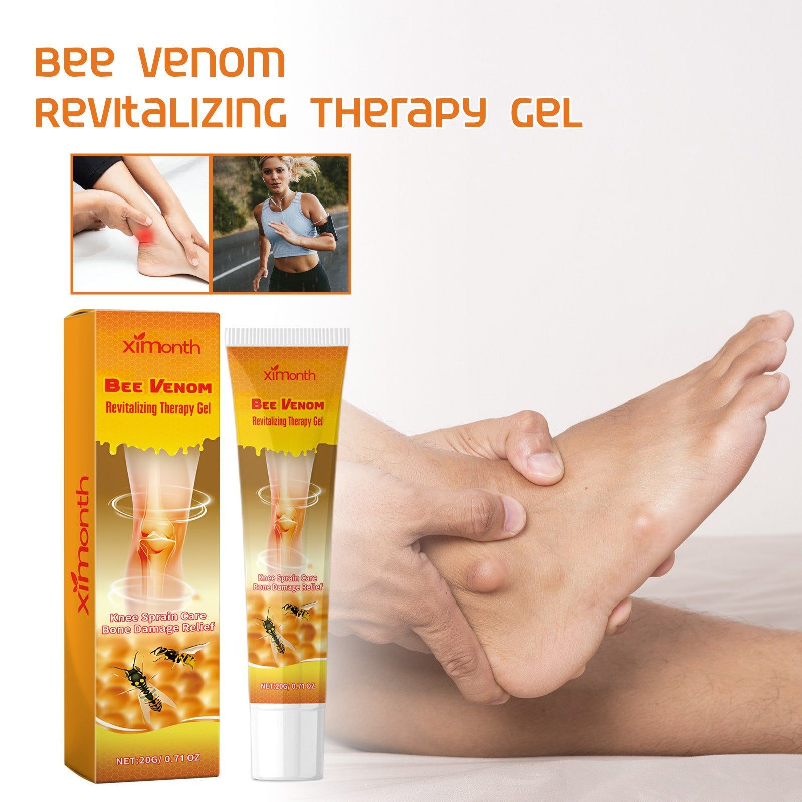 Bee Venom Body Care Gel, Joint Pain Relief, Anti-Inflammatory, Muscle Recovery ,20g