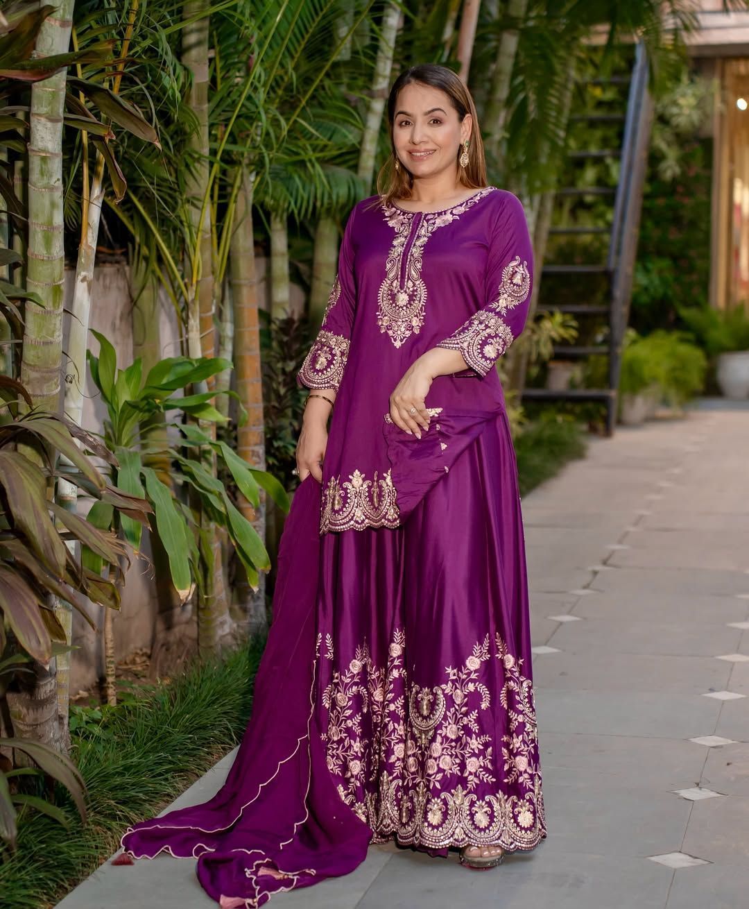 Fab Zone Beautiful Suit Set With Embroidery Work With Fancy Borders Lace Work
