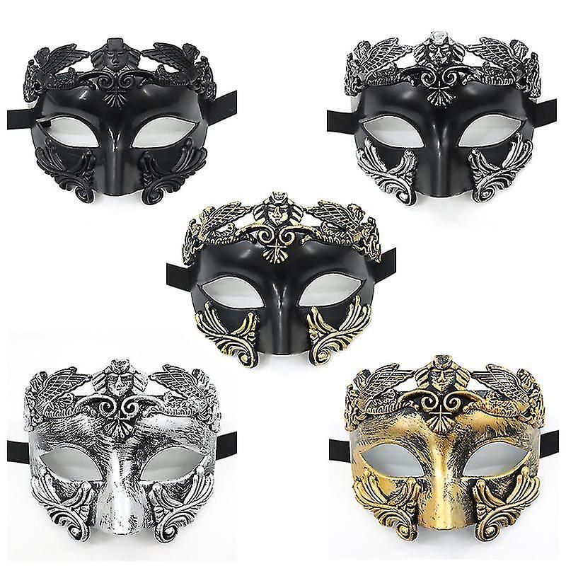 Masquerade Venetian Mask for Men - Greek Roman Mardi Gras Party Costume Accessory