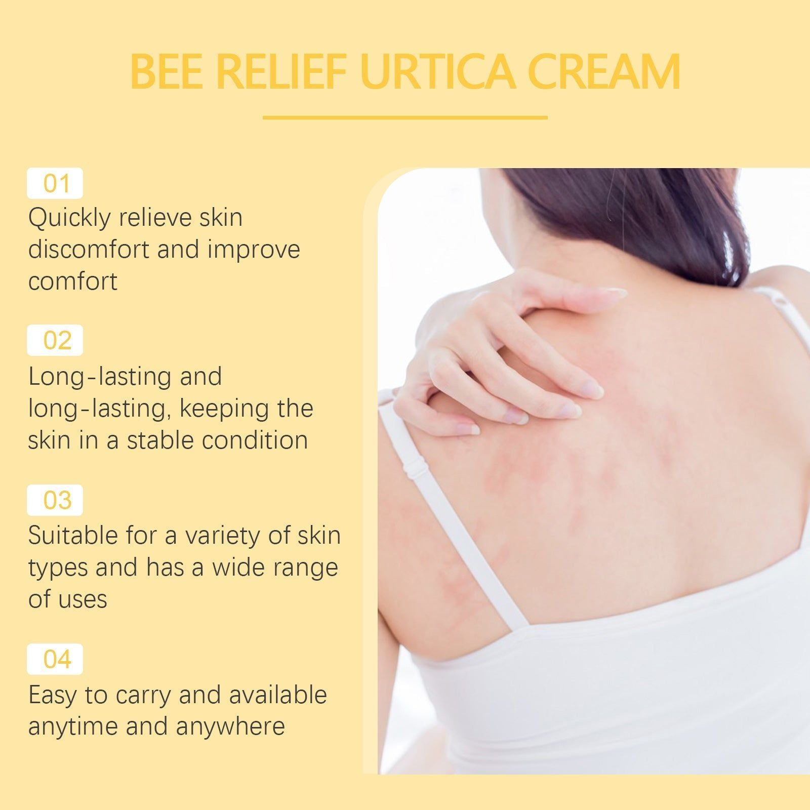 Bee Venom Skin Care Cream, Anti-Itch Relief for Hands and Feet, Natural Skin Repair ,15g