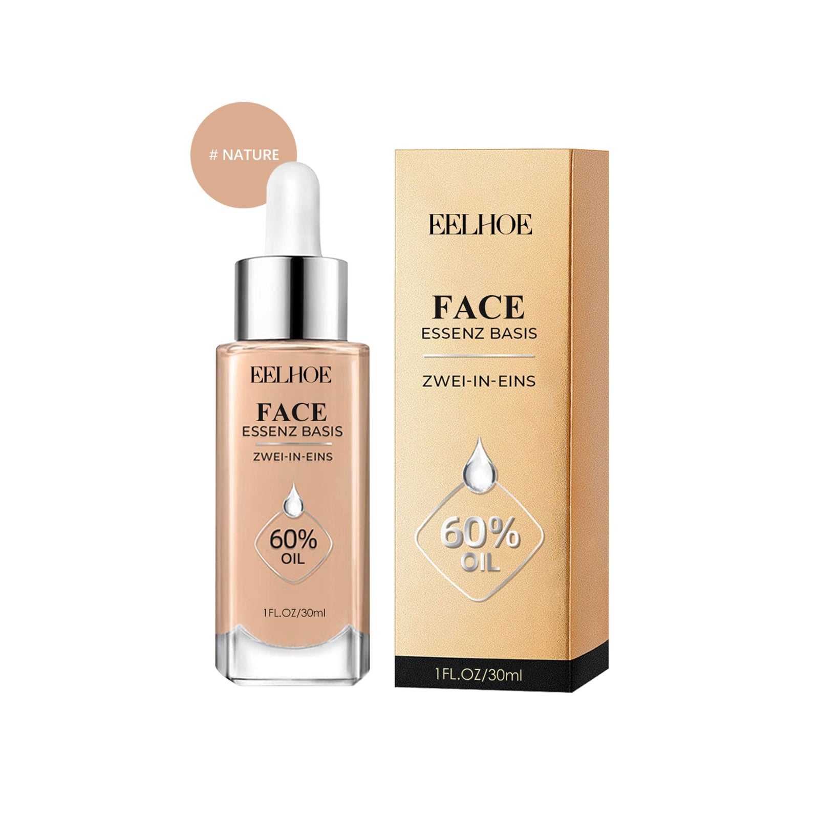 Anti-Wrinkle Face Foundation, Hydrating, Long-Lasting, Natural Concealer ,30ml