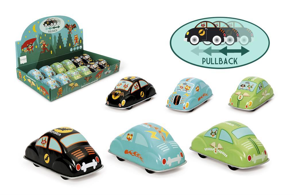 Superhero Metal Pull Back Cars
