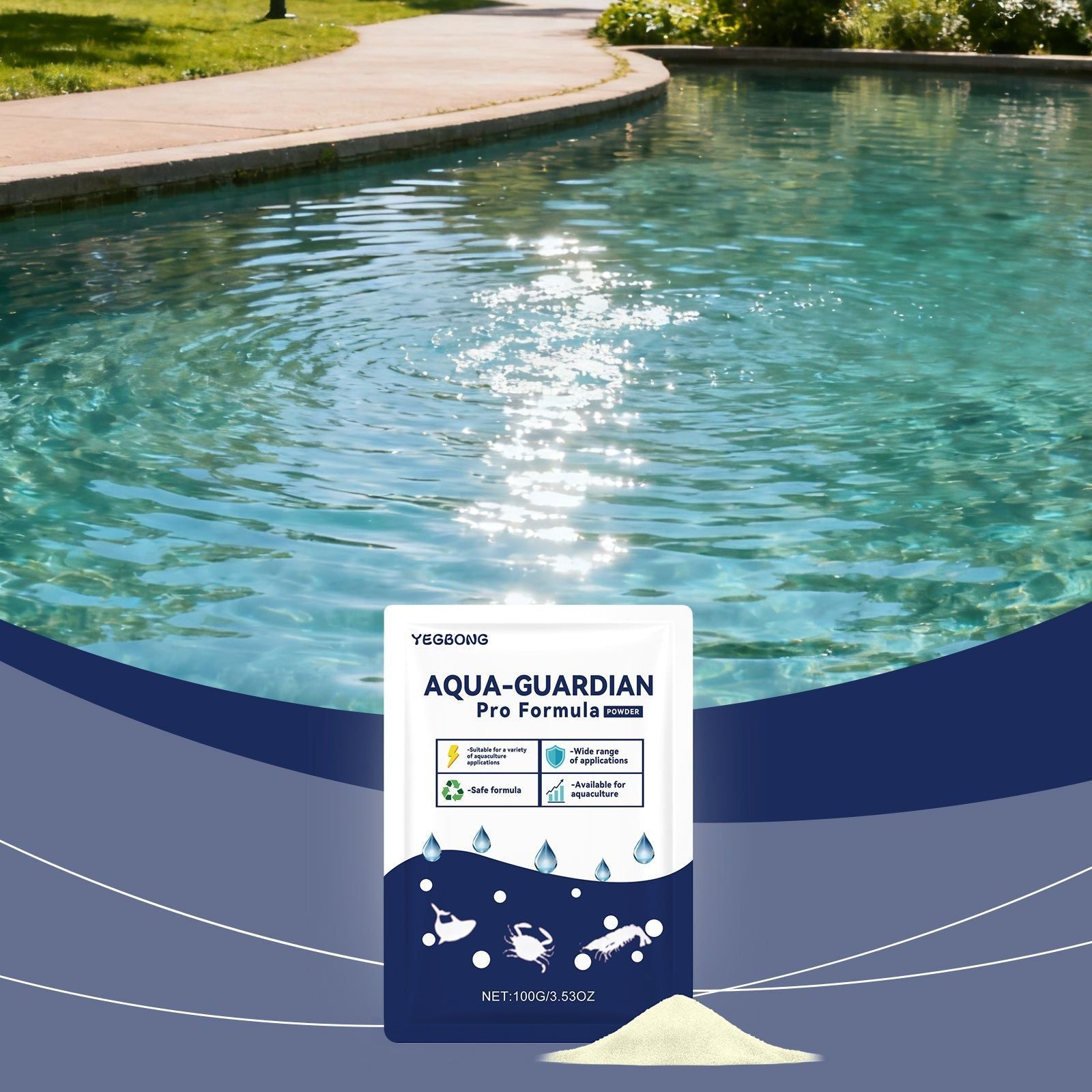 Clarifying Powder, Water Purifier for Fish Tanks, Eco-Friendly, Long-Lasting Clear Water ,100g