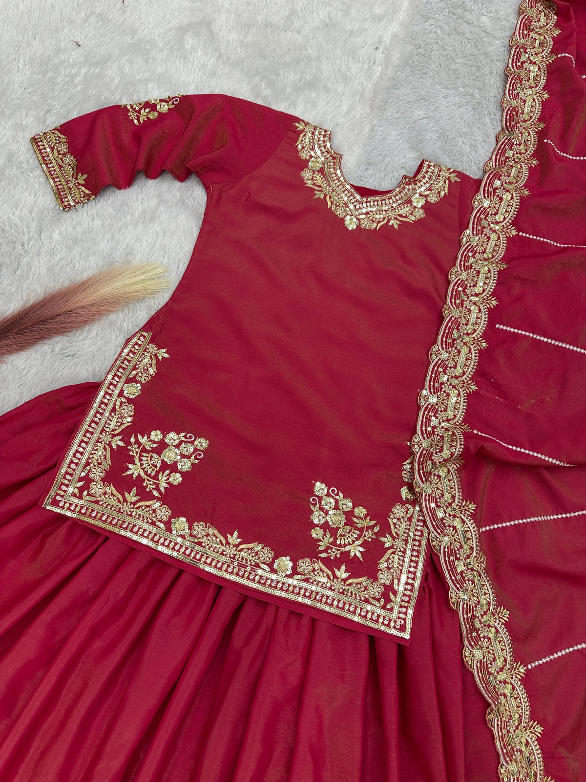 Fab Zone Beautiful Top - Lehenga With Embroidery And Sequins Work