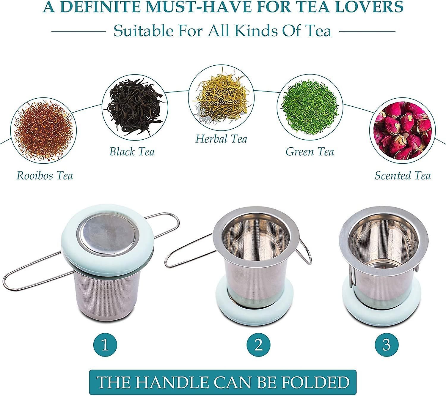 Fenshine Stainless Steel Tea Infuser With Folding Handle Fine Mesh