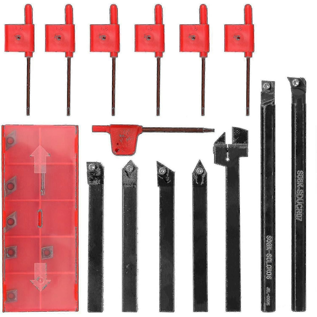 8mm 7pcs CNC Lathe Turning Tool Set With Wrench and Blades