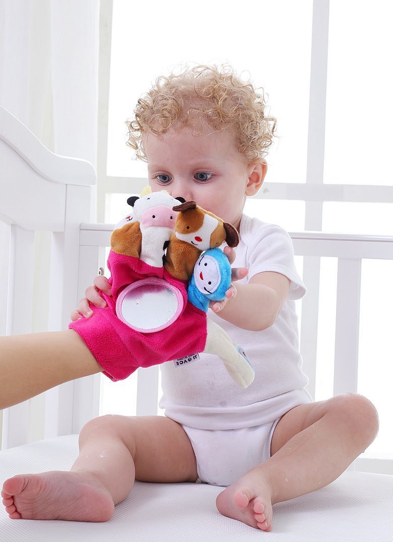 Educational Puppets Toy Glove Cartoon Animal Finger Baby Soft Dolls Toys