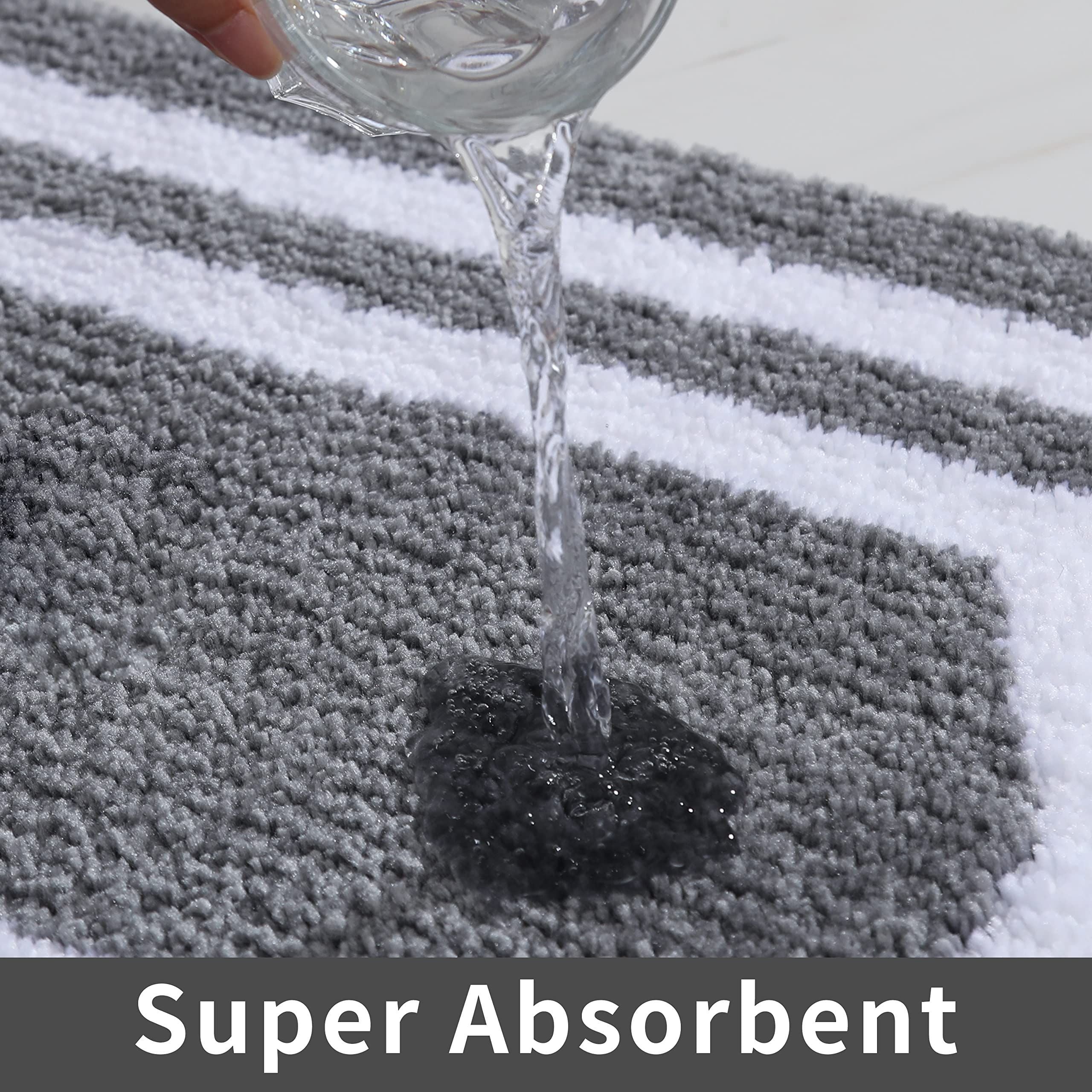 AIESY® Extra Thick Linen Anti-Slip Soft Bath MatsPremium Long Microfiber Bathroom Runner Rug | Luxury Shaggy Floor Mat with Ultra-Absorbent Pile and Non-Slip TPR Backing