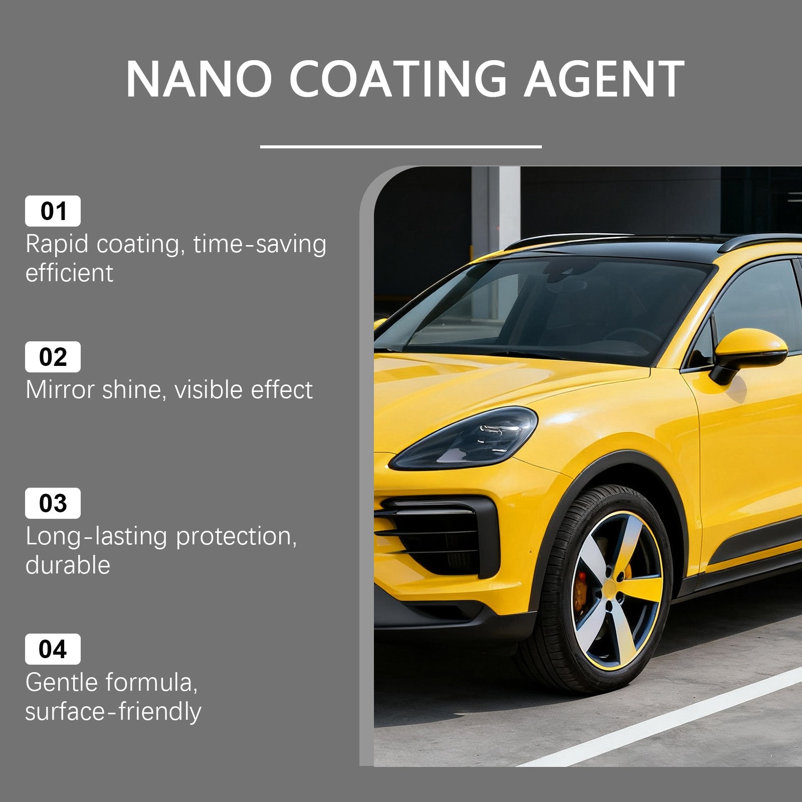 Ceramic Coating Spray, Car Mirror Gloss, Easy Application, Multi-Material Protection ,237ml