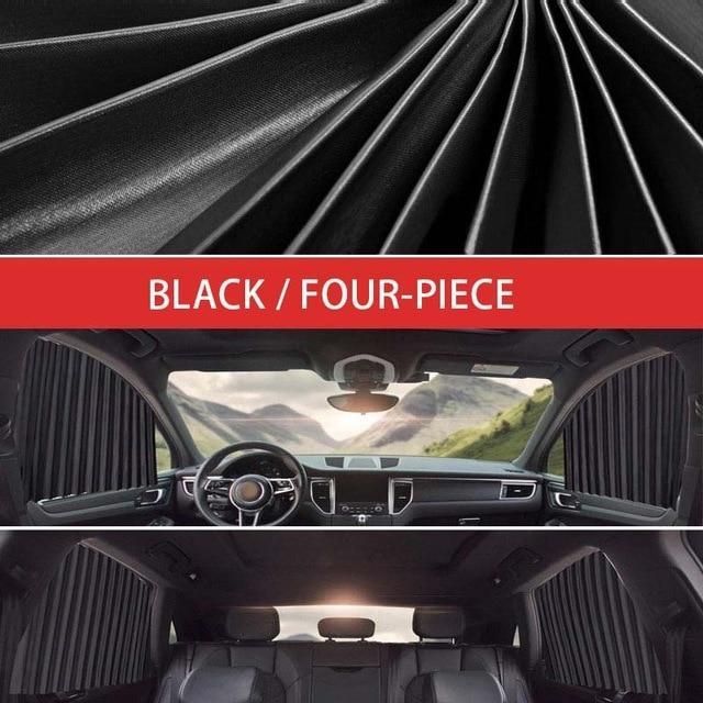 4pcs Car Side Window Sun Shades Blinds Universal Magnetic Privacy Curtains