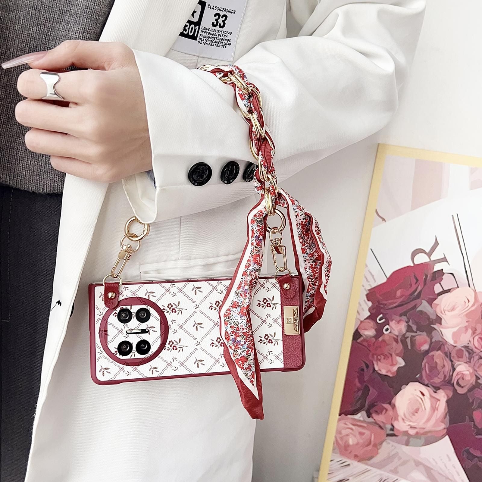 Luck Flower Pattern Strap Case For Huawei Mate X6