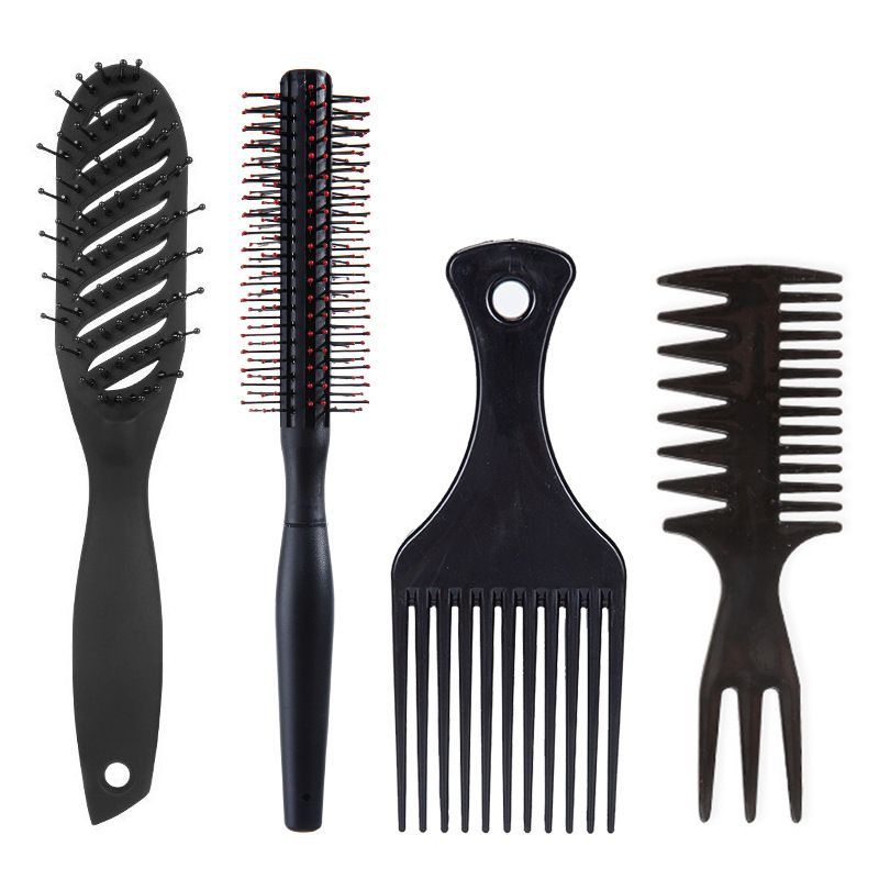 4Pcs Men's Retro Barber Comb Set Wide Tooth Styling Combs