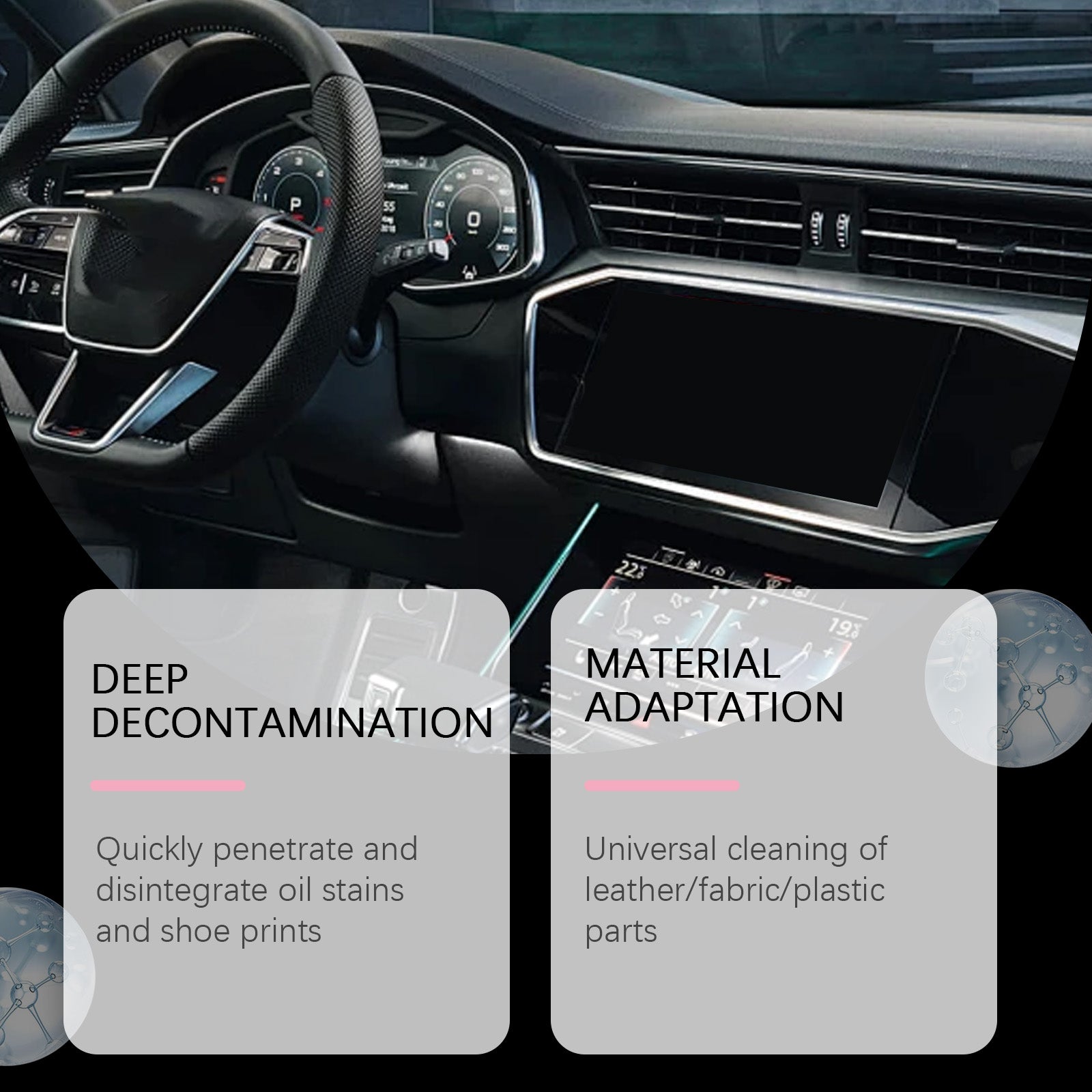 Car Interior Cleaner, Fast Stain Removal, Car Cleaning, Multi-Surface, Odor-Free ,120ml