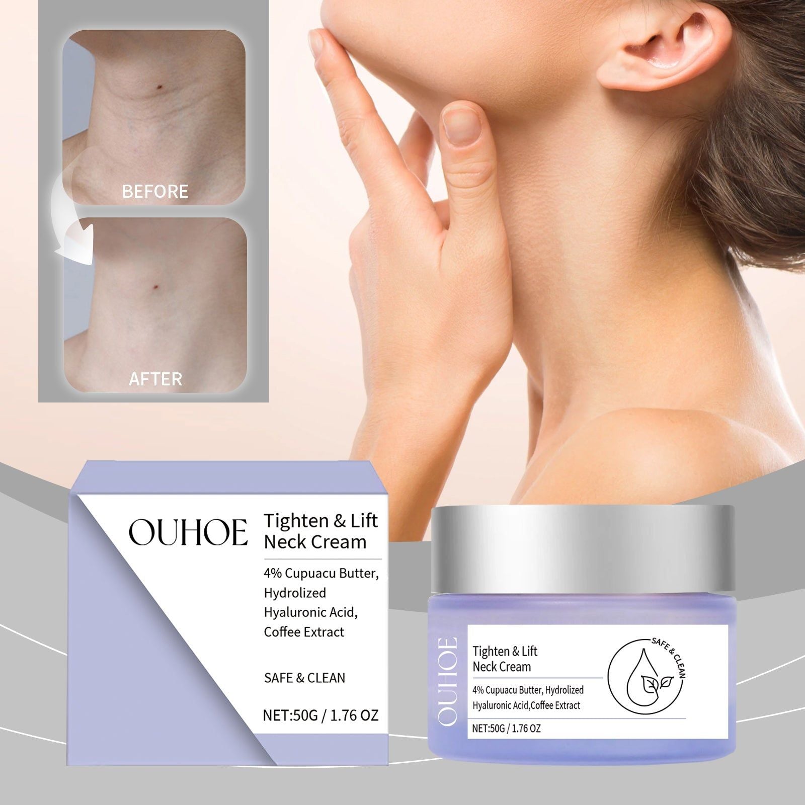Hydrating Neck Cream for Anti-Aging, Wrinkle & Sagging Repair, Deep Moisturizer ,50g