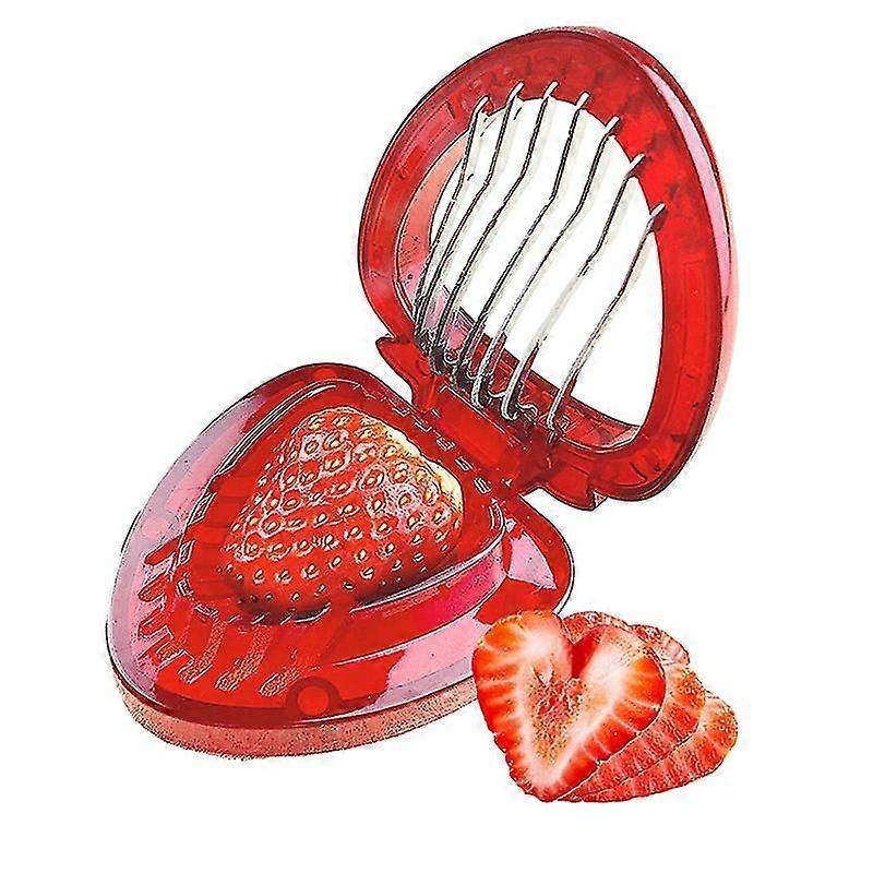 2pcs Stainless Steel Strawberry Slicers With 7 Blade Fruit Cutter