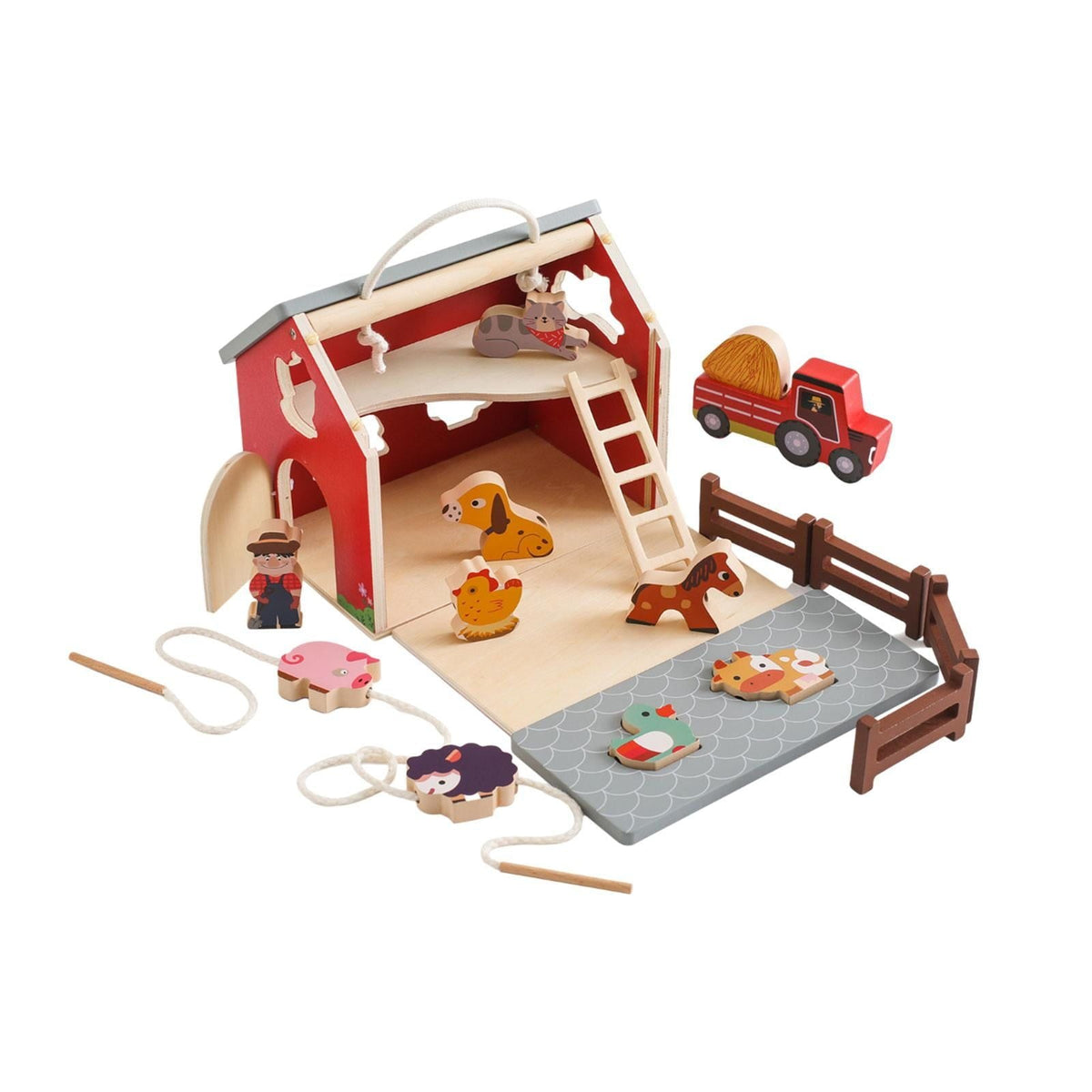 Wooden Farm Toy  Animal Shape Sorting Stacking Toys Early Learning Montessori Toy Gift