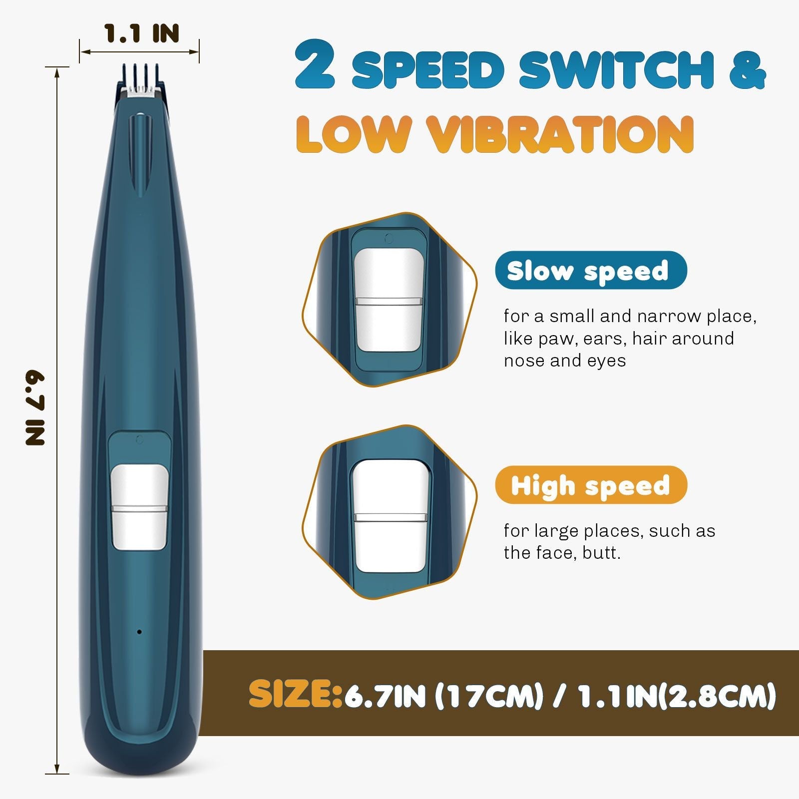 Pet Foot Hair Trimmer with LED Light
